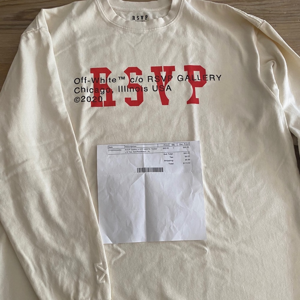 Off White X RSVP Gallery Holes Longsleeve T shirt